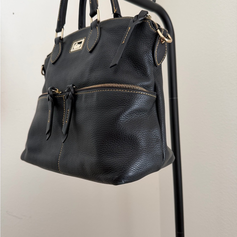 Dooney & Bourke Dillen Pebble Grain Double Pocket Satchel black - Picture 3 of 10